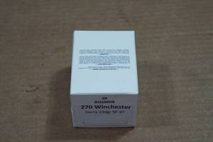 lot 230A image: 20 .270 Win 130 Gr Sierra SP BT Ammo