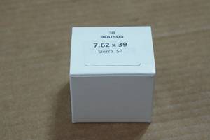lot 232 image: 30 7.62 x 39mm Sierra SP Ammo