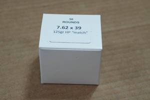 lot 233 image: 30 7.62 x 39mm 125 Gr HP Match Ammo