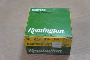 lot 237 image: 21 Remington Express 16 Gauge 2-34 7-12 Shot Shotshells