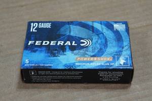 lot 276 image: 5 Federal Power Shok 12 Gauge 2-34 Rifled HP Slugs