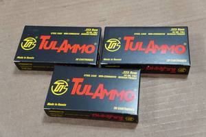 lot 202 image: 60 TulAmmo .223 Rem 55 Gr FMJ Steel Case Ammo