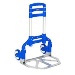 lot 8 image: Karl home 165 lbs. Capacity Aluminium Folding Dolly Push Hand Truck in Blue
