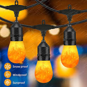 lot 16 image: Cedar Hill 108302 15-Light OutdoorIndoor 48 ft. Plug-in Globe Bulb Flickering Flame String Light with Remote Decorative Lights customer return see pictures