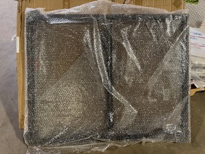 lot 19 image: VEVOR Fireplace Screen 1 Panel with Door, Sturdy Iron Mesh Fireplace Screen, 38.98(L) x30.7(H) Spark Guard Cover