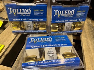 lot 105 image: Lot of 3 New Toledo Door Knobs BedBath see pictures
