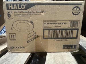 lot 111 image: Case of 4 HALO HLBPH 6 in. Adjustable CCT Canless IC Rated Dimmable Indoor, Outdoor Integrated LED Recessed Light Kit