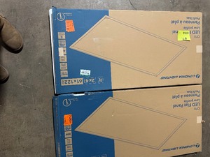 lot 112 image: Lot of 2 Lithonia LED Flat Panels low profile customer return see pictures