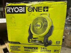 lot 127 image: RYOBI ONE 18V Cordless Hybrid WHISPER SERIES 7-12 in. Fan customer return see pictures