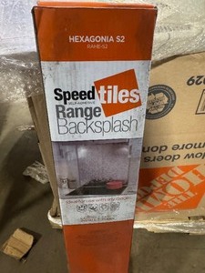 lot 134 image: SpeedTiles 30.75-in x 29.61-in Composite Silver Backsplash Panel customer return see pictures