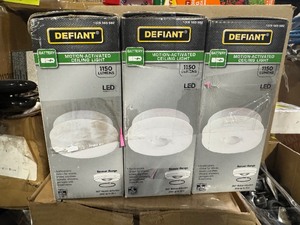 lot 150 image: Lot of Defiant Motion Activated Ceiling Lights customer Return see pictures