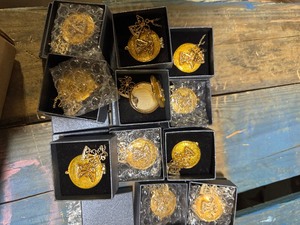 lot 38 image: Lot of Angel necklace and matching encase case gold tone customer return see pictures