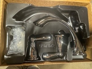 lot 103 image: Moen Brantford Two Handle Roman Tub Faucet T4943 customer return see pictures