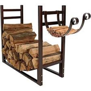 lot 128 image: Sunnydaze Dcor Firewood Log Rack - QX-LRKH-BRONZE customer return see pictures