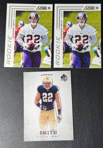 lot 126 image: 3-Card NFL 2012 Harrison Smith Minnesota Vikings Rookie Football Card Lot