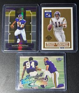 lot 136 image: 3-Card NFL Daunte Culpepper Minnesota Vikings Parallel Football Card Lot