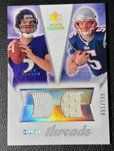 lot 141 image: 2008 NFL SP Rookie Threads Joe FlaccoKevin OConnell Dual Jersey Rookie 051160 Minnesota Vikings Head Coach Football Card No. DT-FO