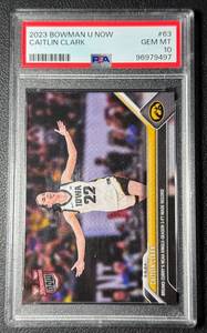 lot 11A image: Caitlin Clark PSA 10 Graded 2023 Bowman U Now #63  Iowa Hawkeyes Basketball Card
