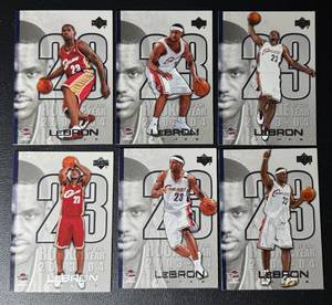 lot 18A image: 2005 6-Card Lebron James Upper Deck �Rookie of the Year� Partial Set Cleveland Cavaliers Basketball Card Lot