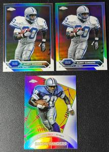 lot 51A image: 2024 3-Card Topps Composite Barry Sanders Refractor Detroit Lions Football Card Lot