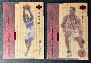 lot 52A image: 1998 2-Card Upper Deck #�d Wood Card Basketball Lot