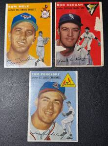 lot 54A image: 3-Card 1954 Topps Vintage Baseball Card Lot