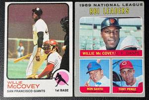 lot 57A image: 2-Card Vintage Topps Baseball Card Lot (1973 Willie McCovey & 1970 NL RBI Leaders)