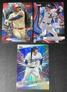 lot 63A image: 3-Card Shohei Ohtani LA DodgersLA Angels Baseball Card Lot