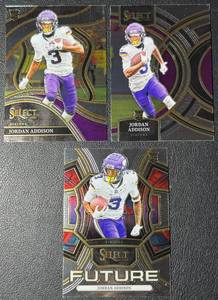 lot 68A image: 3-Card 2023 Select Jordan Addison Minnesota Vikings Rookie Football Card Lot