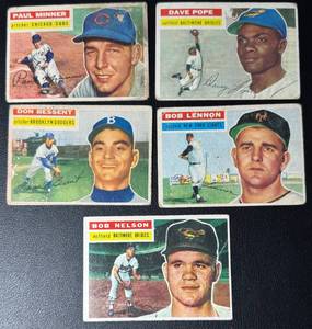 lot 71A image: 5-Card 1956 Topps Baseball Card Lot
