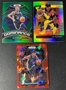 lot 96A image: 3-Card Ja Morant Prizm Memphis Grizzlies Basketball Card Lot