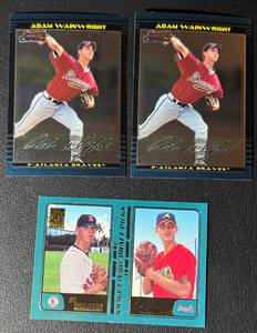 lot 106A image: 3-Card Adam Wainwright Rookie Atlanta Braves Baseball Card Lot