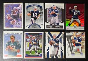 lot 109A image: 8-Card Tom Brady ParallelInsert New England Patriots Football Card Lot