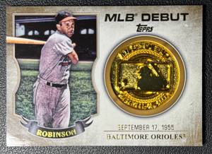 lot 110A image: 2016 Topps Brooks Robinson MLB Debut Medallion Baltimore Orioles Baseball Card #MDM-BR