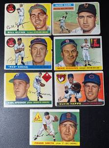 lot 115A image: 7-Card 19551956 Topps Vintage Baseball Card Lot