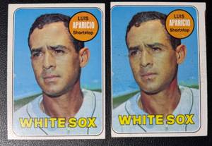 lot 118A image: 2-Card 1969 Topps Vintage Luis Aparicio White Sox Baseball Card Lot