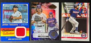 lot 121A image: 3-Card Minnesota Twins InsertRookieJersey Baseball Card Lot