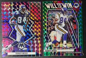 lot 124A image: 2-Card Randy Moss PrizmParallel Minnesota Vikings Football Card Lot