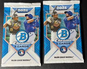 lot 130A image: (2) 2021 Bowman Chrome Baseball Card Pack