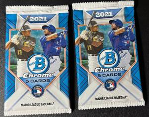 lot 131A image: (2) 2021 Bowman Chrome Baseball Card Pack