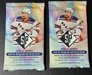 lot 132A image: (2) 2020-2021 SP Hockey Card Pack