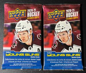 lot 137A image: (2) 2020-2021 Upper Deck Hockey Extended Series Card Pack