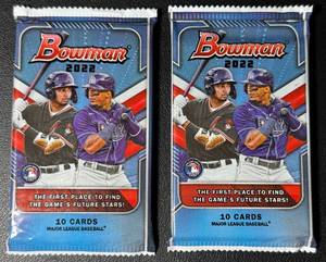 lot 138A image: (2) 2022 Bowman Baseball Card Pack