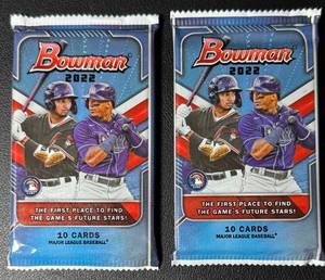 lot 140A image: (2) 2022 Bowman Baseball Card Pack