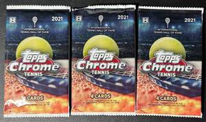 lot 144A image: (3) 2021 Topps Chrome Tennis Hobby Pack