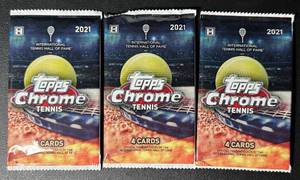 lot 145A image: (3) 2021 Topps Chrome Tennis Hobby Pack