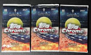 lot 146A image: (3) 2021 Topps Chrome Tennis Hobby Pack