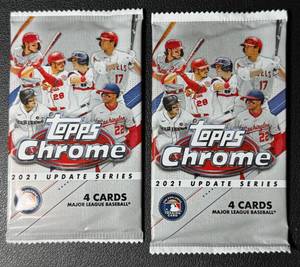 lot 149A image: (2) 2021 Topps Chrome Update Baseball Card Pack