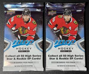 lot 153A image: (2) 2021-2022 Upper Deck Hockey MVP Hobby Card Pack