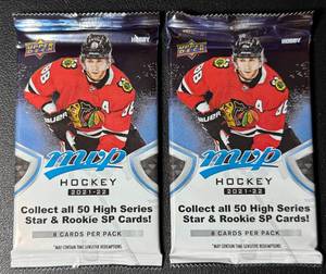 lot 154A image: (2) 2021-2022 Upper Deck Hockey MVP Hobby Card Pack